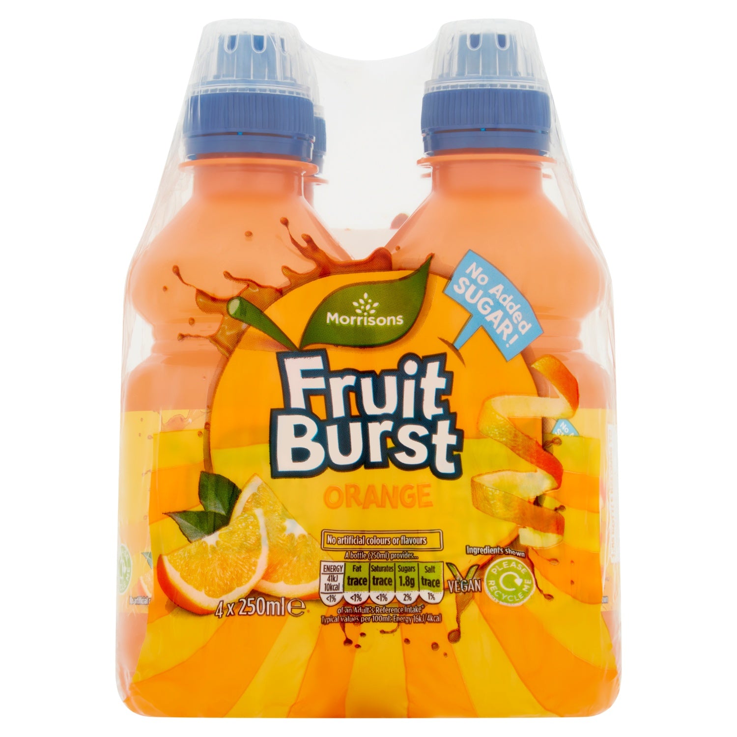 Morrisons No Added Sugar Orange Juice 4x250ml