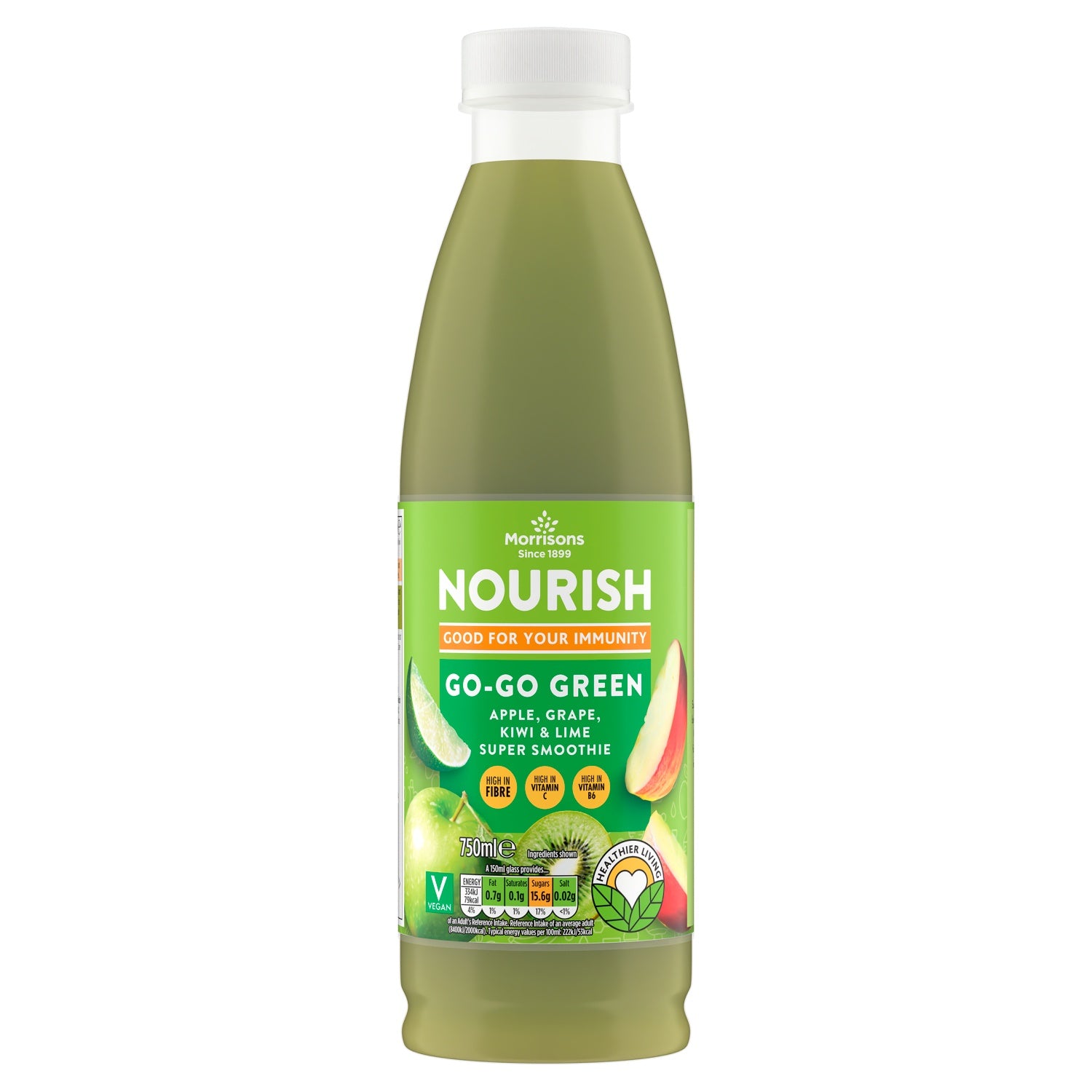 Morrisons Nourish Immunity Kiwi Apple Smoothie 750ml