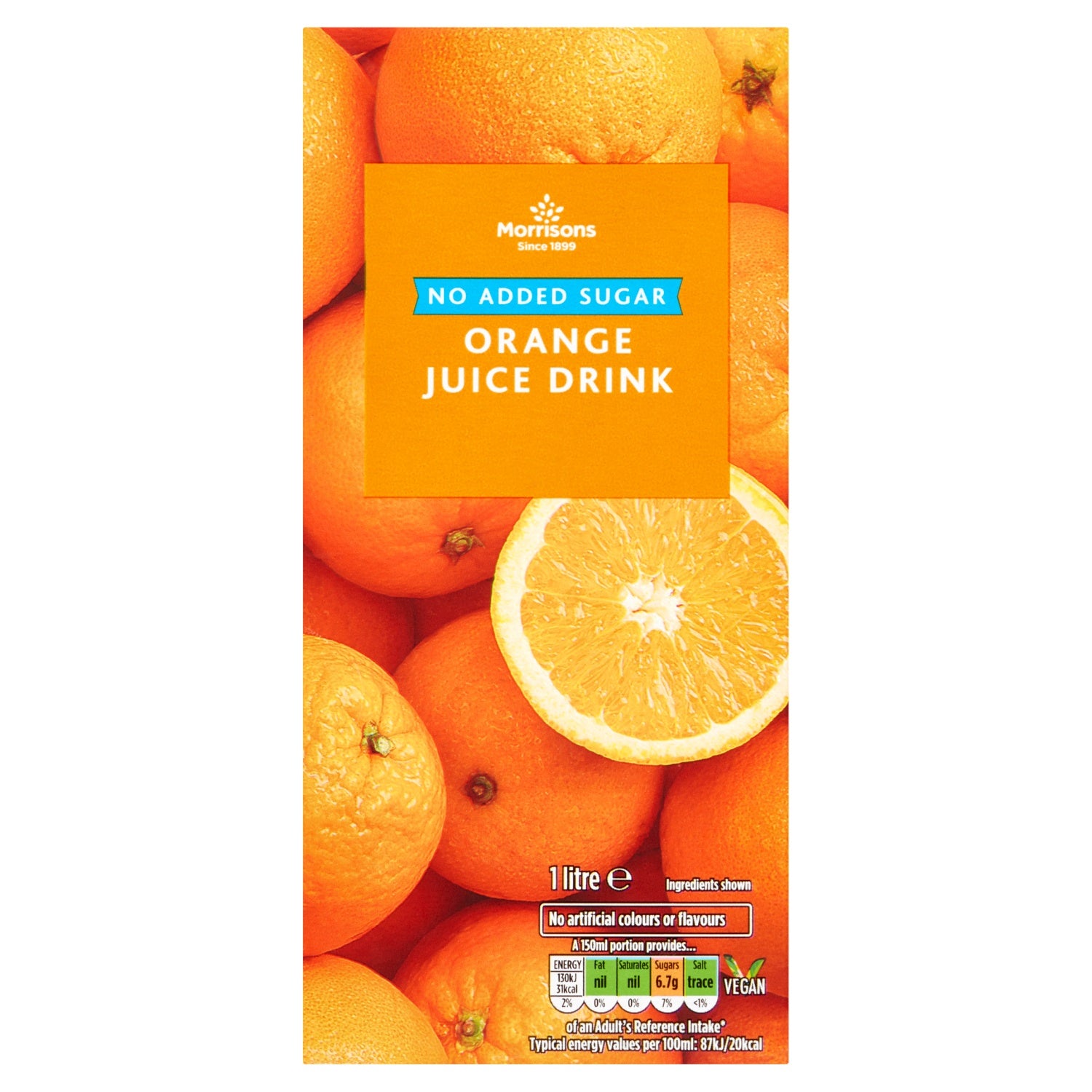 Morrison No Added Sugar Orange Juice Drink 1l