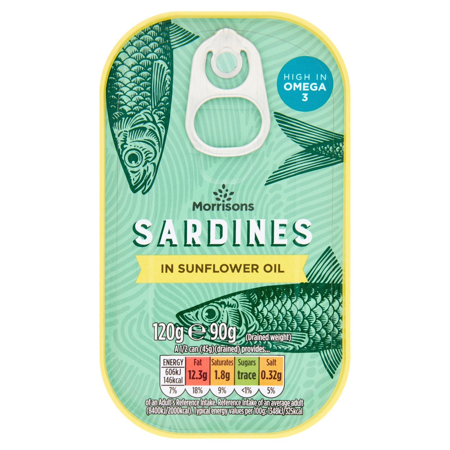 Morrisons Sardines In Sunflower Oil 120g.