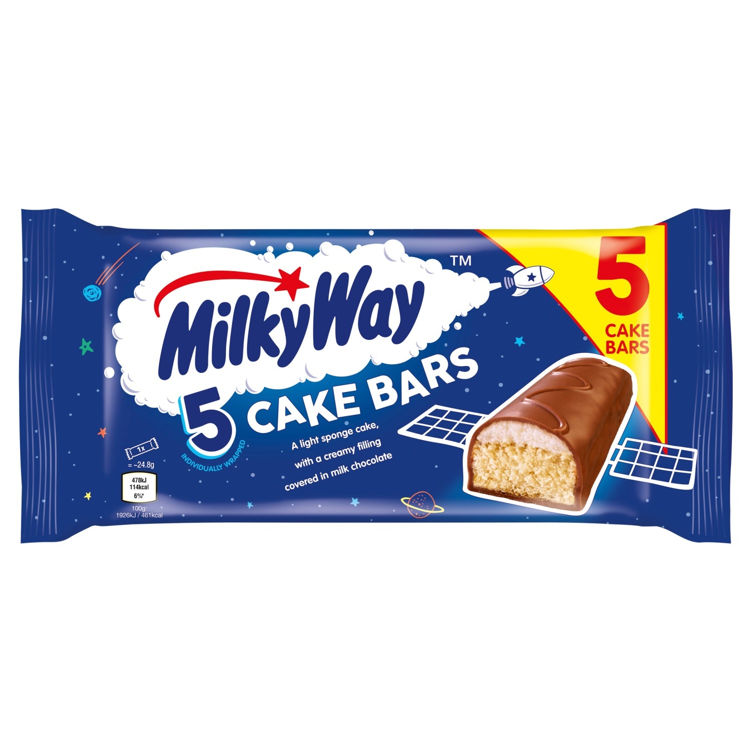 McVities 5 Milky Way Cake Bars 123.85g