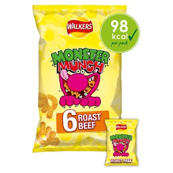 Walkers Monster Munch Roast Beef 6 pack