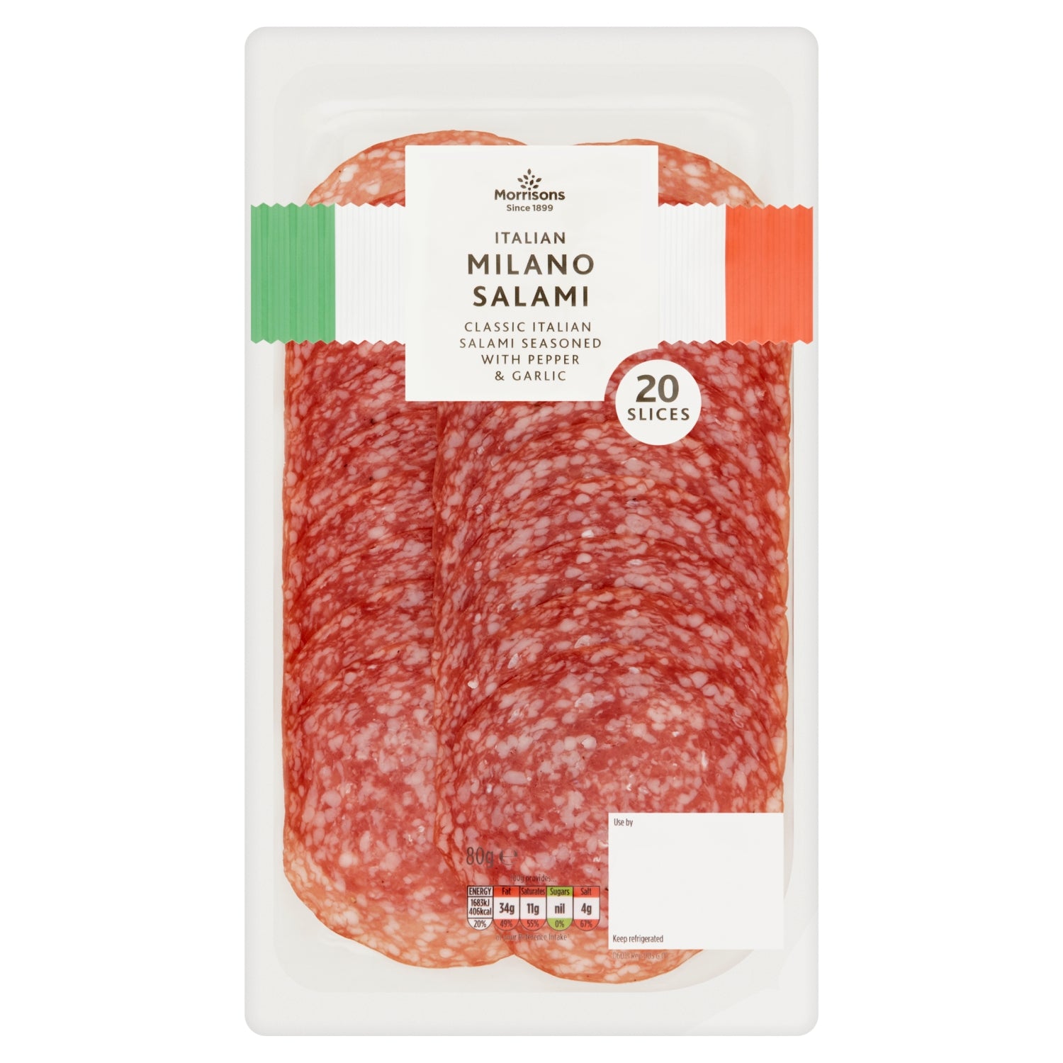 Morrisons Salami Milano 80g