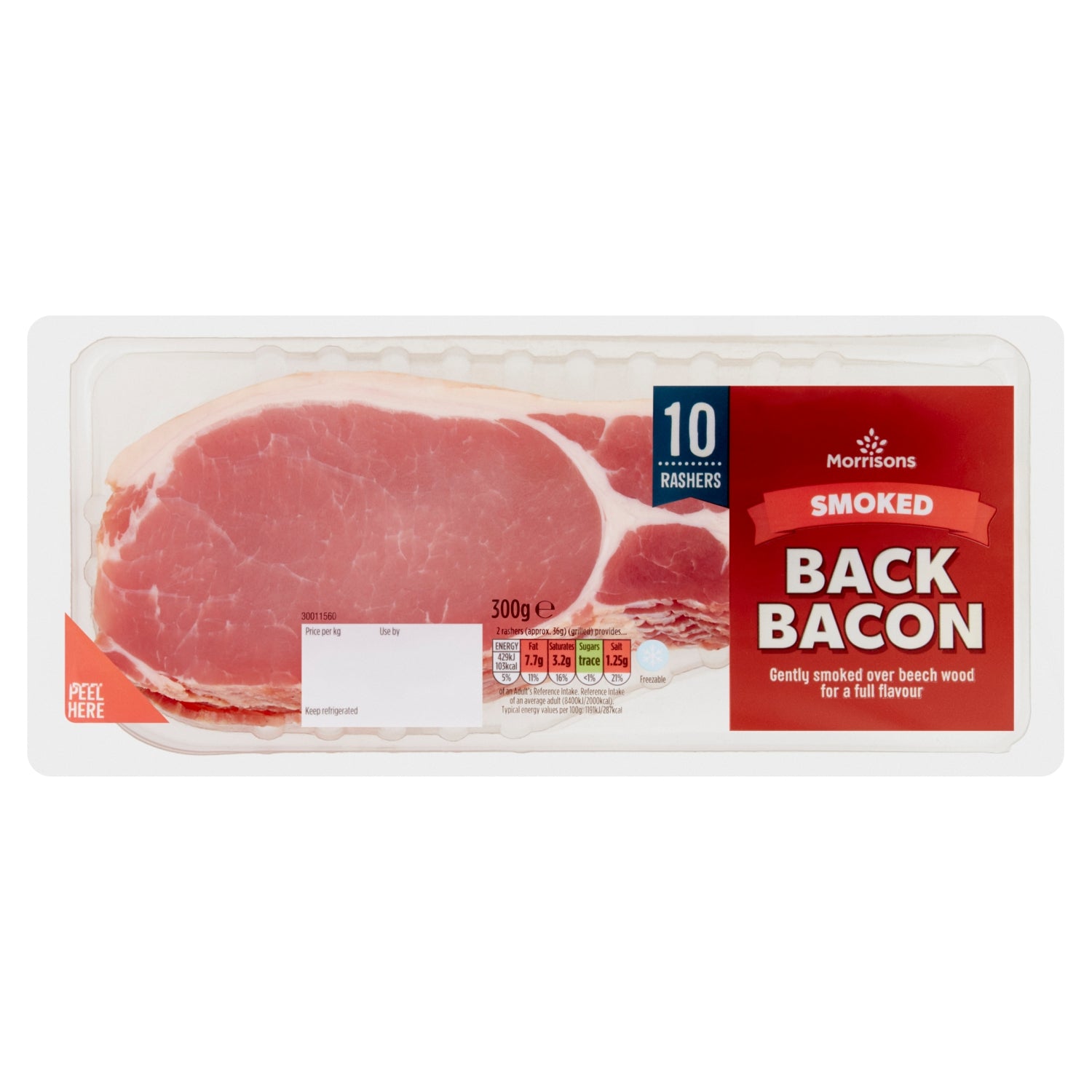 Morrisons Smoked Back Bacon 10pk 300g