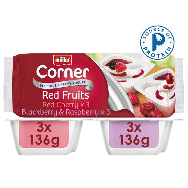 Muller Corner Mixed Red Fruits Yogurt 6 x 136g