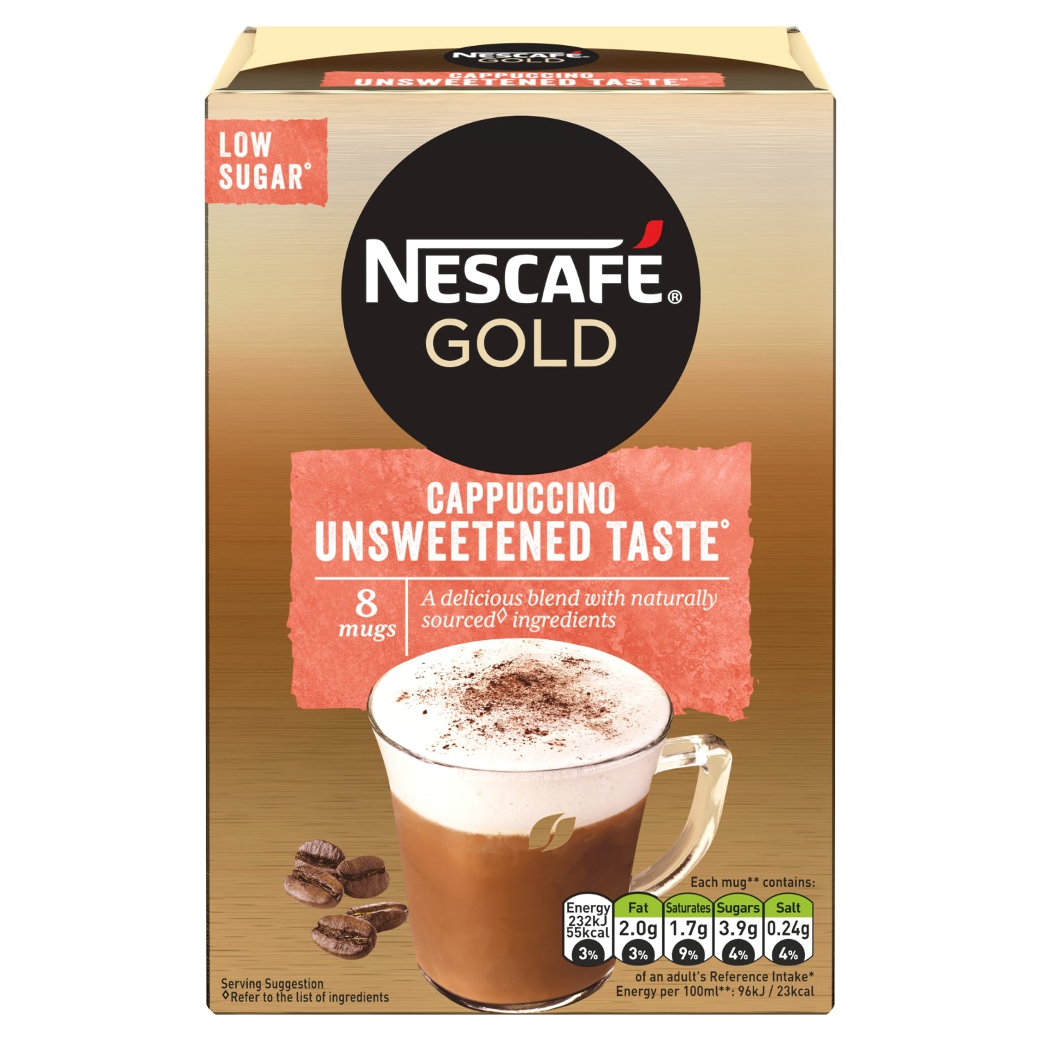 Nescafe Gold Cappuccino Unsweetened 8 Sachets 113.6g