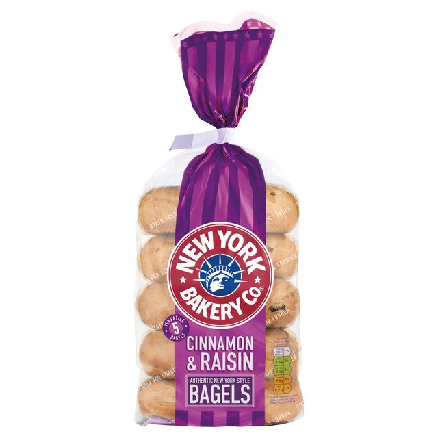 New York Bakery Cinnamon & Raisin Bagels 5pk