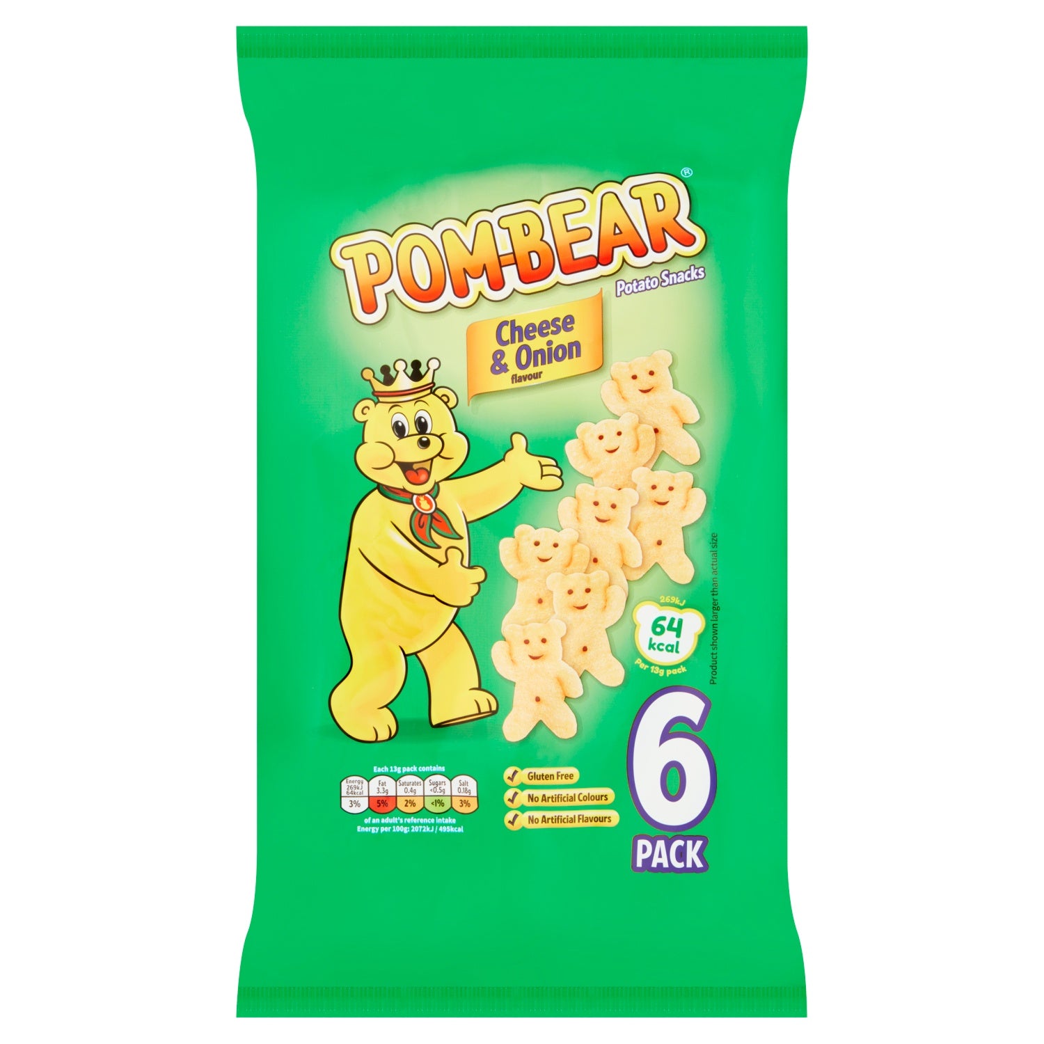 Pom Bear Cheese & Onion 6 x 13g