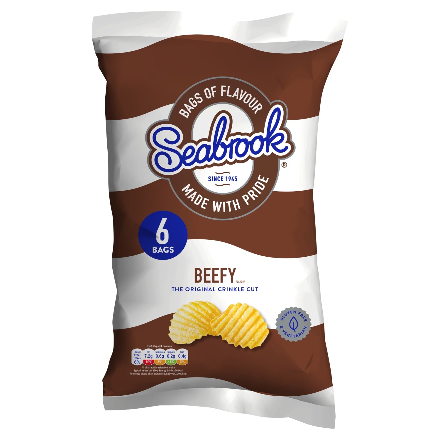 Seabrook Beefy Crisps 6 x 25g