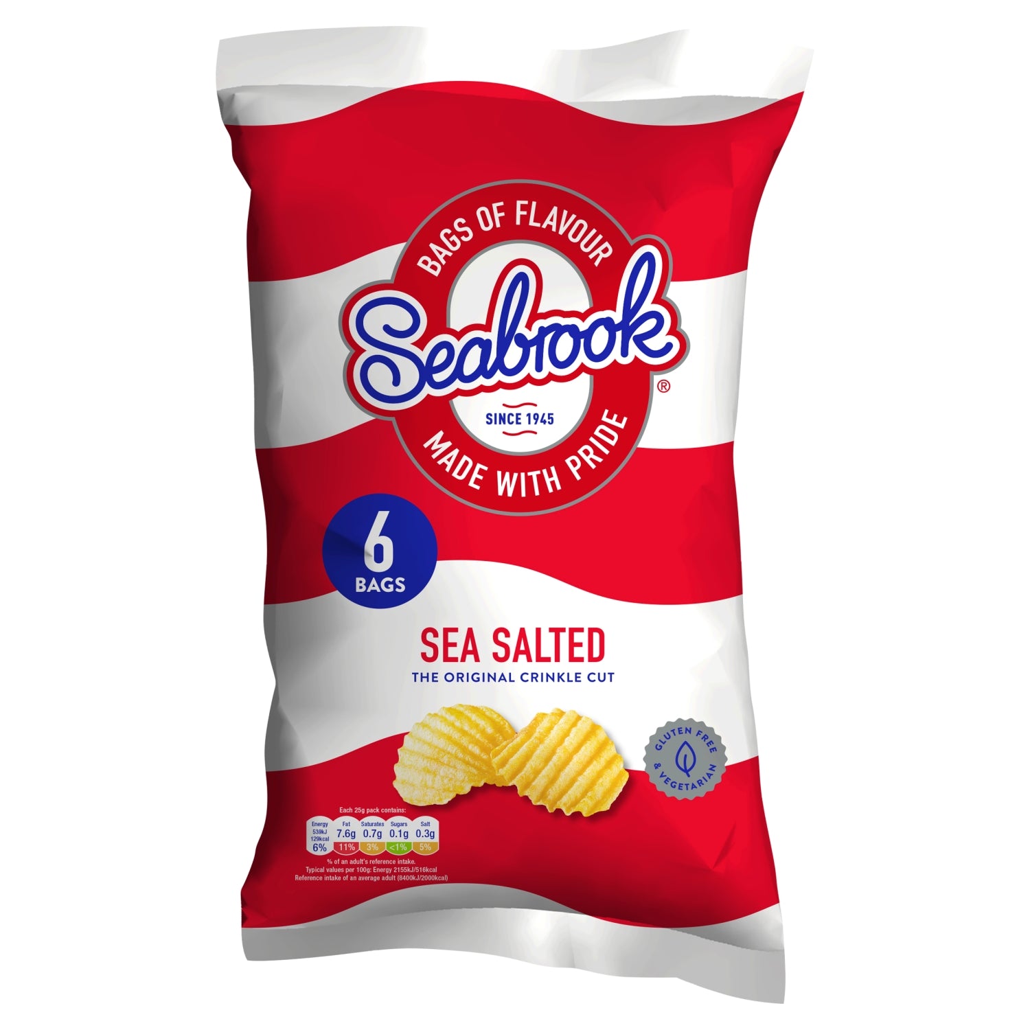 Seabrook Sea Salt Crisps 6 x 25g