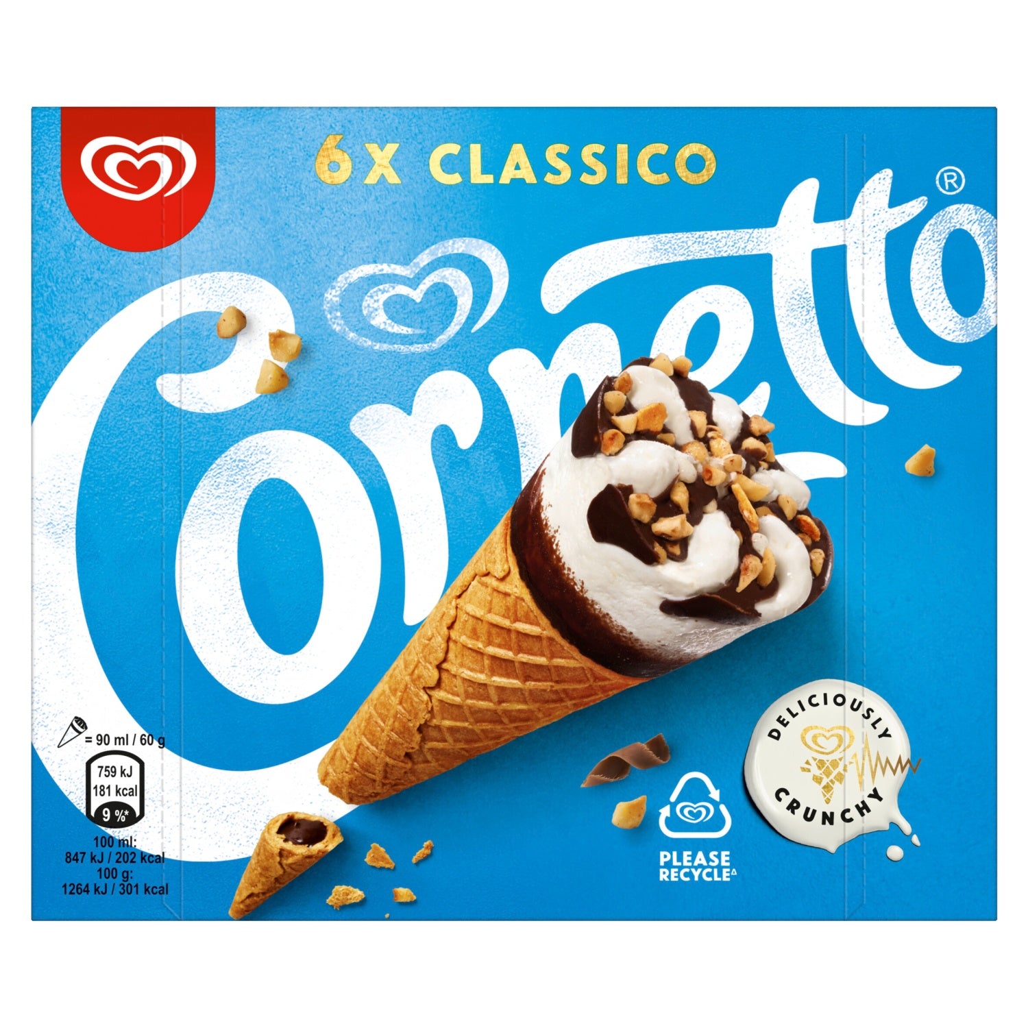 WallS Cornetto 6 x Classico 540ml