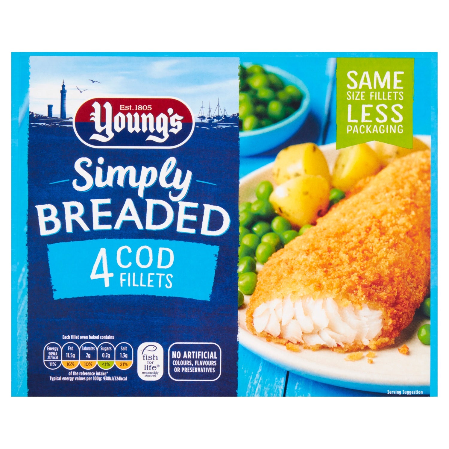 Youngs 4 Breaded Cod Fillets 400g